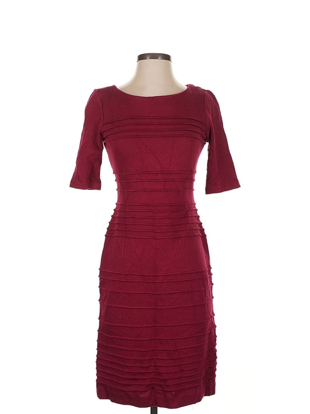 Maggy London Wine-Red Pintuck Sheath Dress